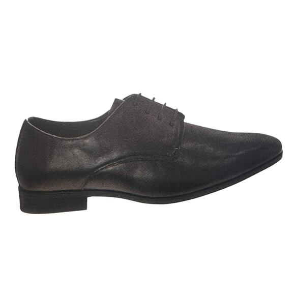 Perry Ellis Men\'s Lace-up Leather Dress Shoes, Black